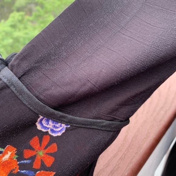 Dance & Marvel Black Floral Wrap‎ Dress - Picture 6 of 12